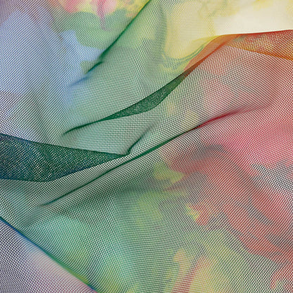 Rainbow Splash Watercolor Printed Tulle