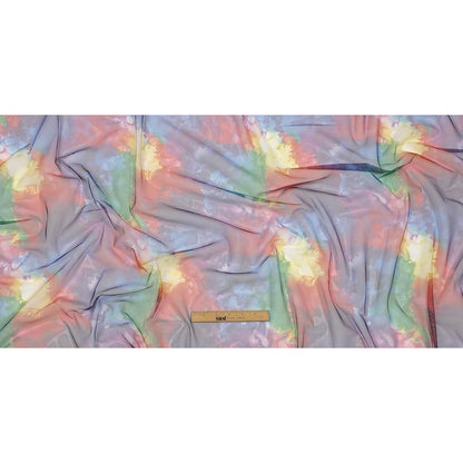 Rainbow Splash Watercolor Printed Tulle