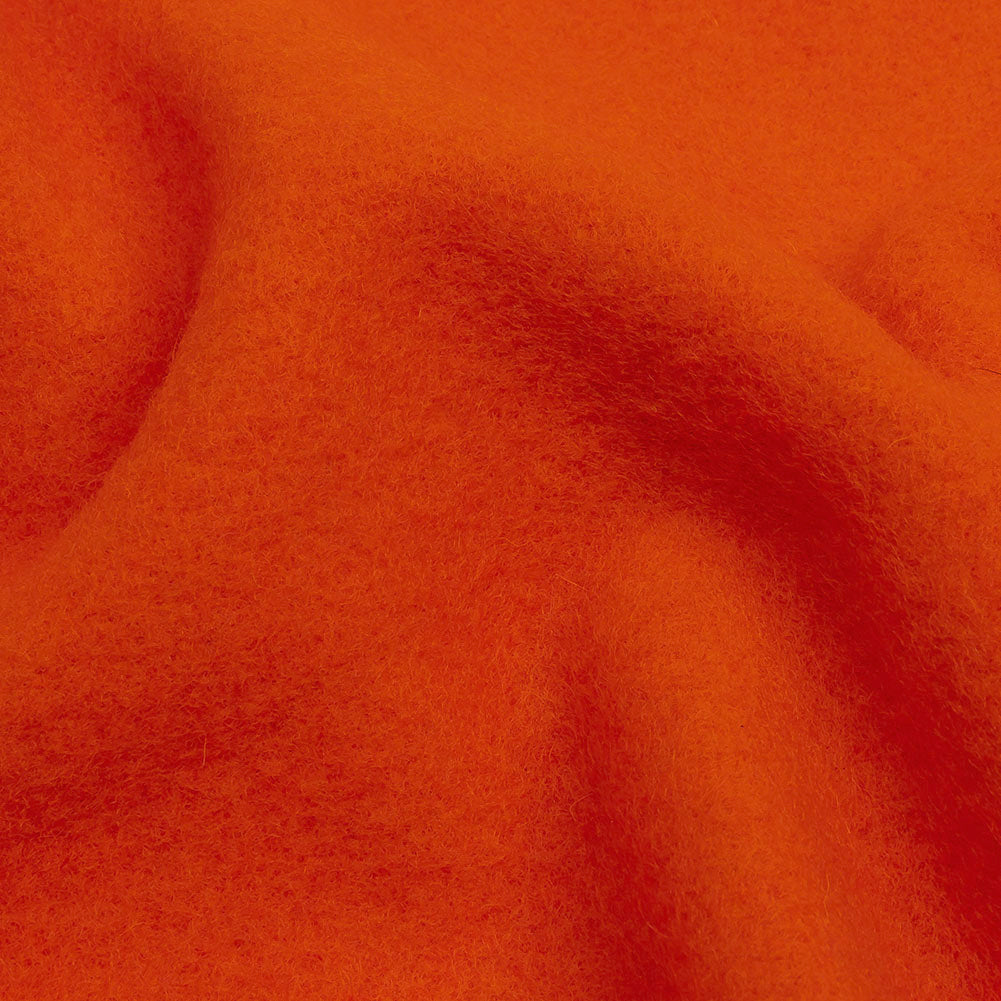 Wool and Cashmere Coating Made in Italy - Red Orange - Alberini Collection - Detail