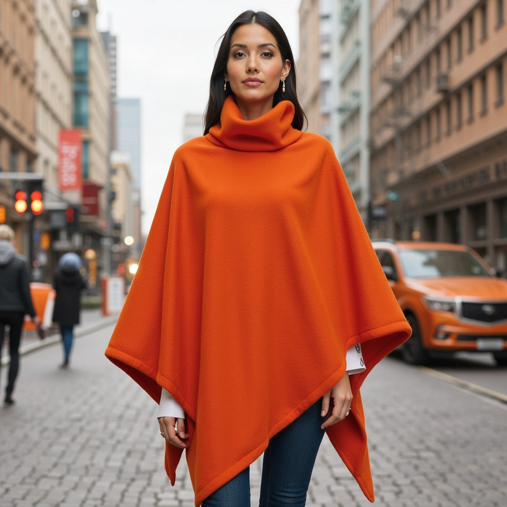Wool and Cashmere Coating Made in Italy - Red Orange - Alberini Collection - Editorial