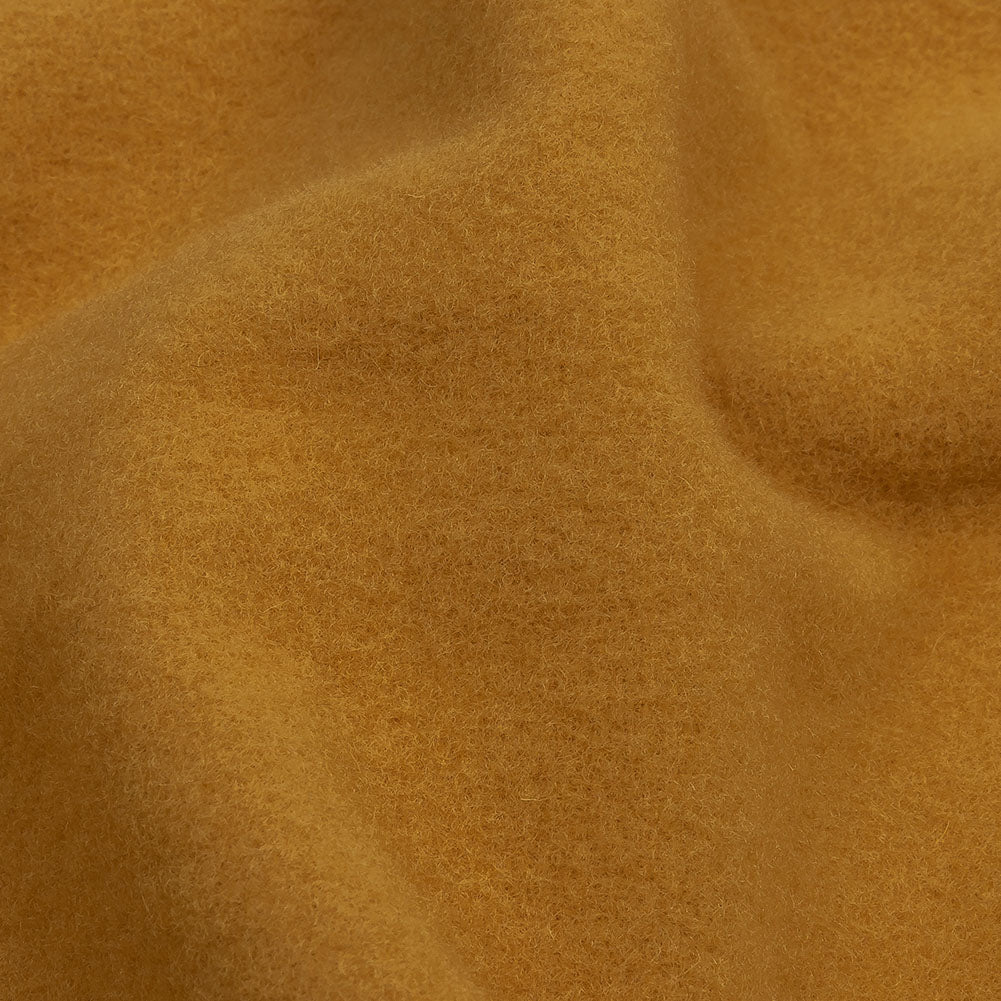 Wool and Cashmere Coating Made in Italy - Yellow Ochre - Alberini Collection - Detail