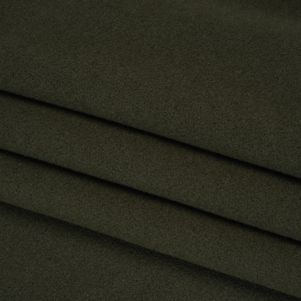 Wool and Cashmere Coating Made in Italy - Olive - Alberini Collection Folded