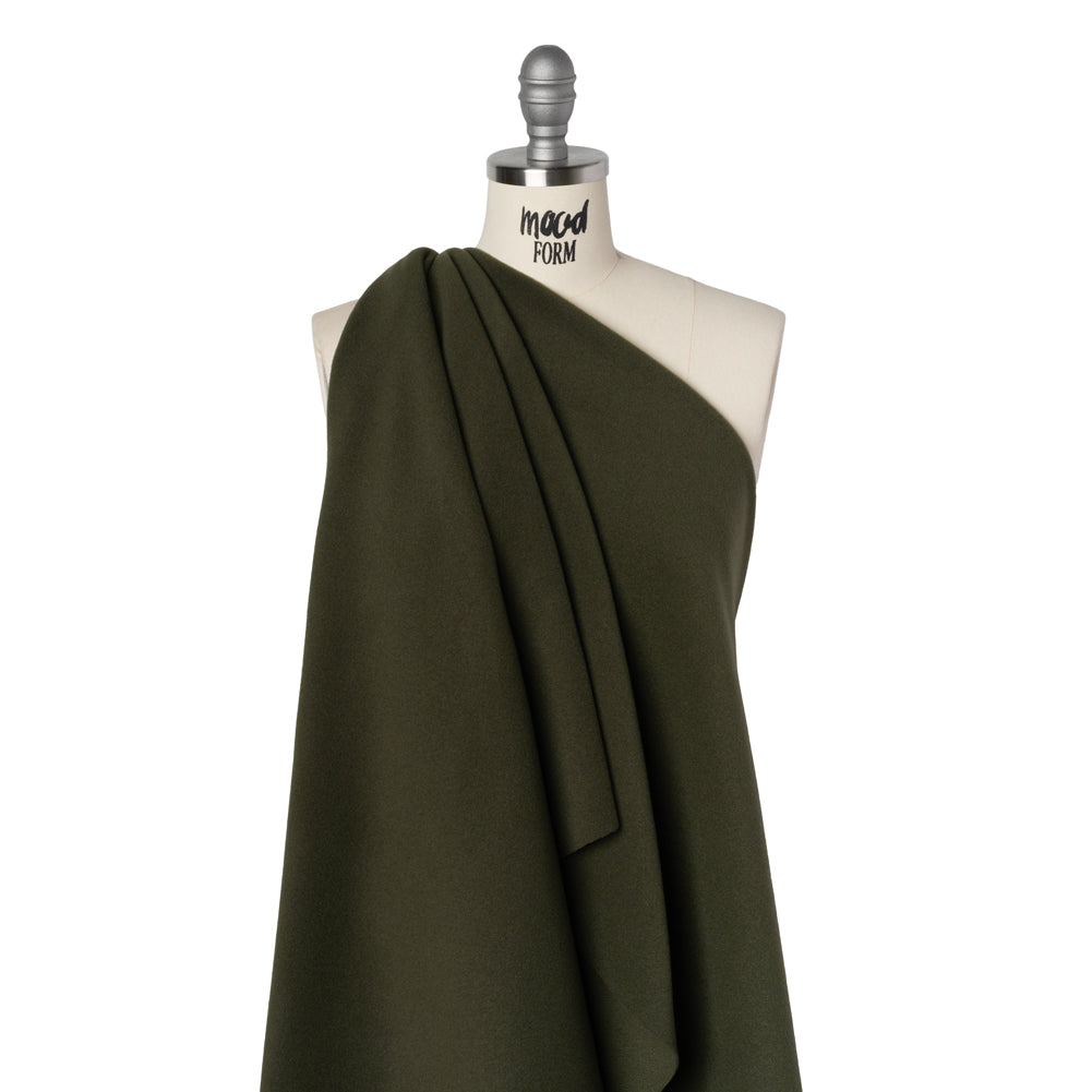 Wool and Cashmere Coating Made in Italy - Olive - Alberini Collection Drape