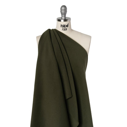 Wool and Cashmere Coating Made in Italy - Olive - Alberini Collection Drape