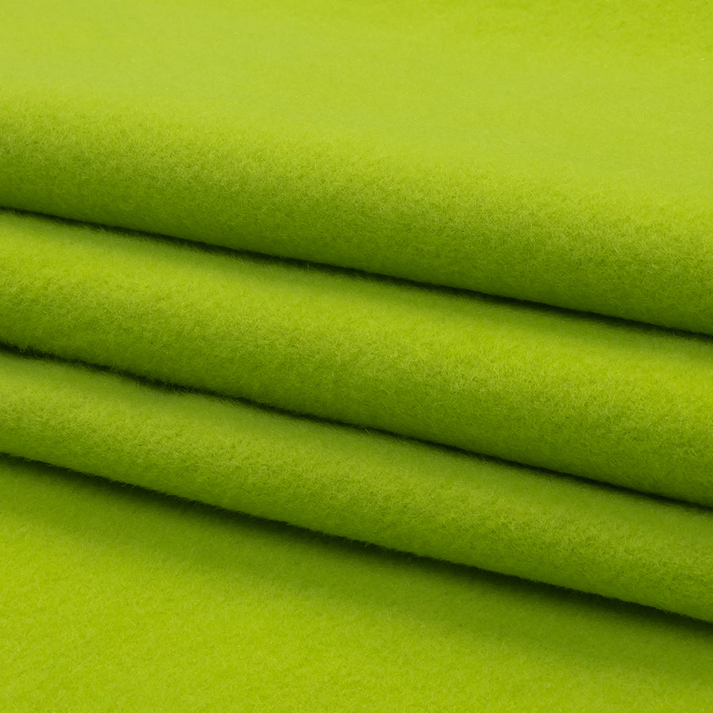 Wool and Cashmere Coating Made in Italy - Lime - Alberini Collection - Folded