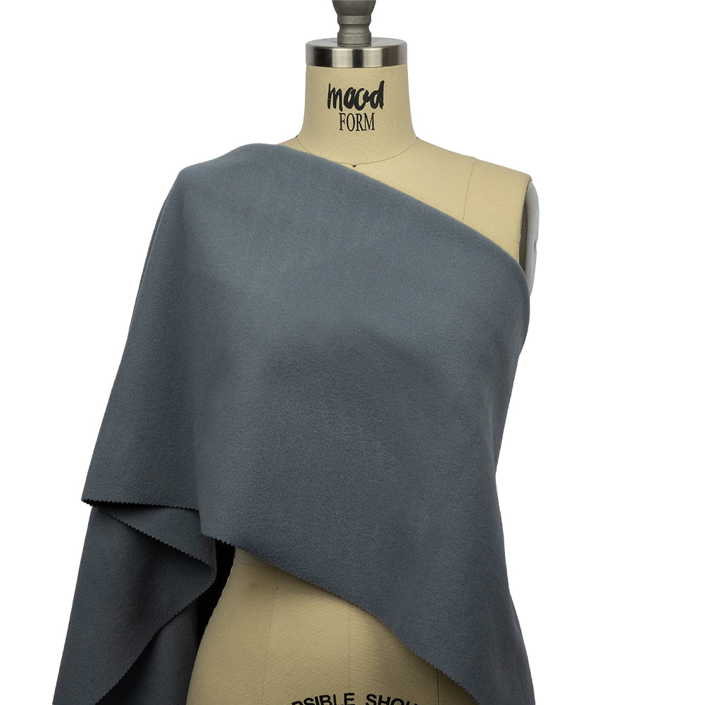 Wool and Cashmere Coating Made in Italy - Stone Gray - Alberini Collection - Drape