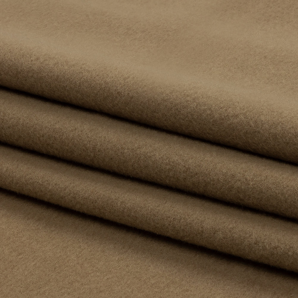 Wool and Cashmere Coating Made in Italy - Camel - Alberini Collection - Folded