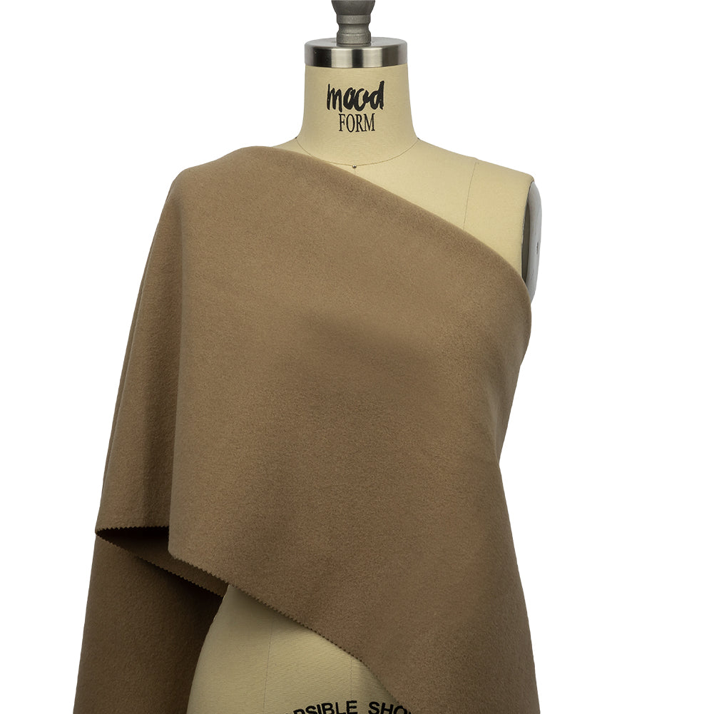 Wool and Cashmere Coating Made in Italy - Camel - Alberini Collection - Drape