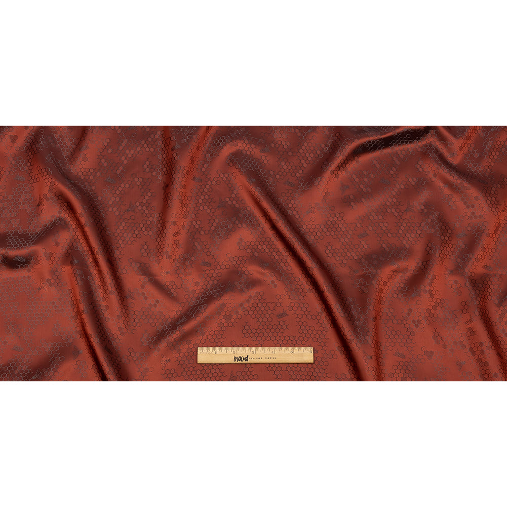 Burnt Orange Tonal Bee Hive Jacquard Lining Full
