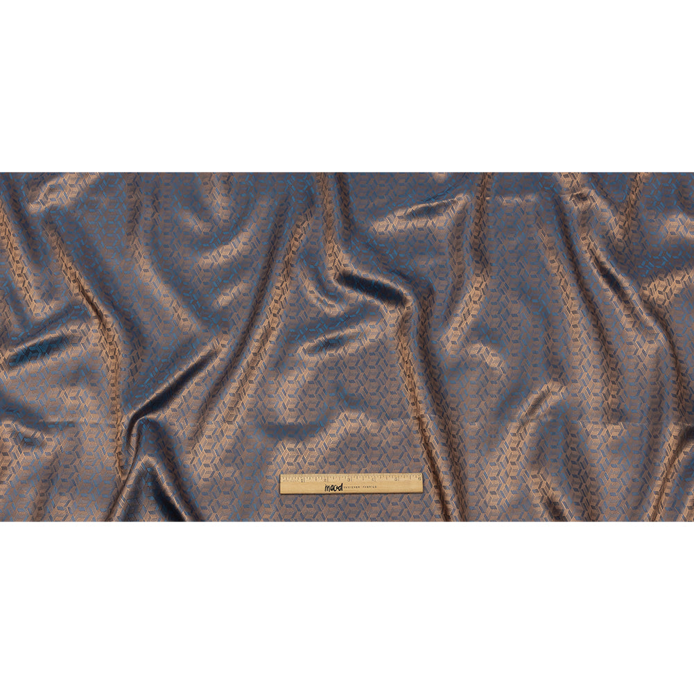 Geometric Jacquard Lining - Blue and Beige Bi-Color - Full