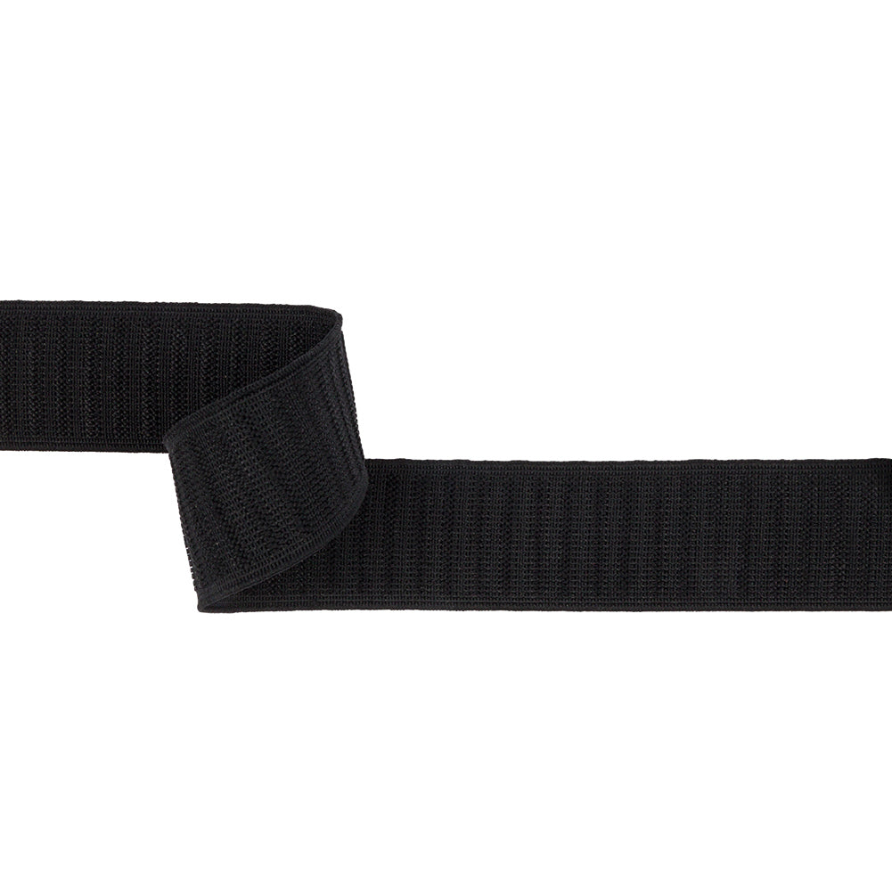 Black Ribbed Elastic Trim - 1.375"