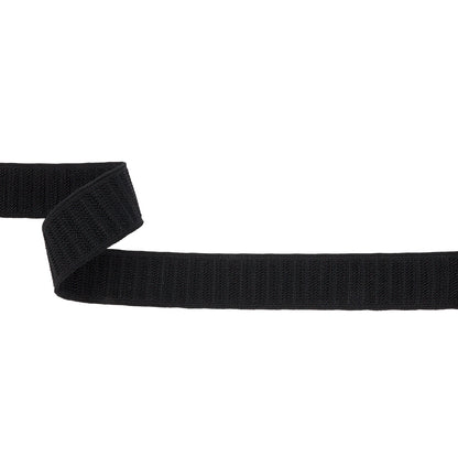 Black Ribbed Elastic Trim - 1"