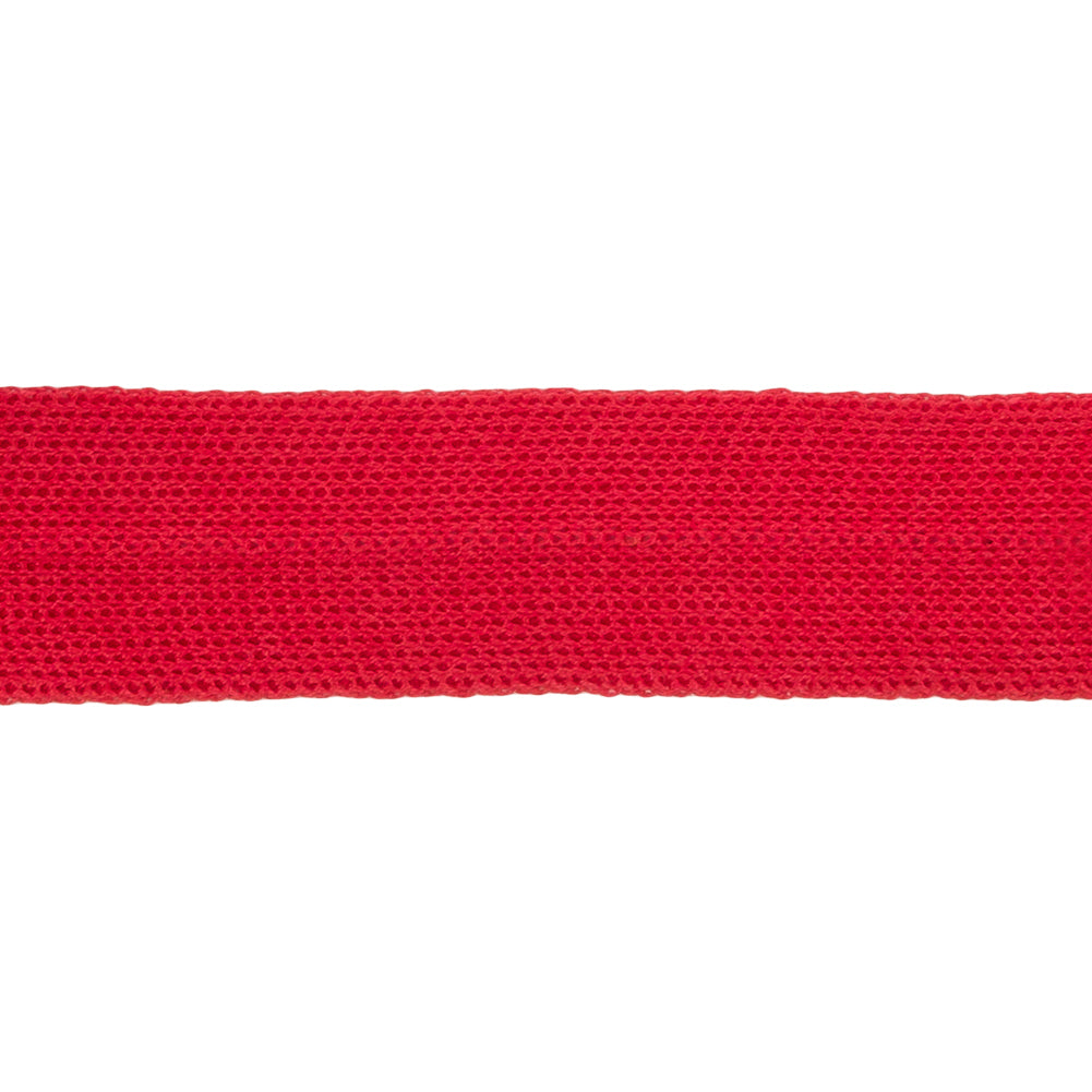 Red Cotton Knit Foldover Trim - 0.875" Detail