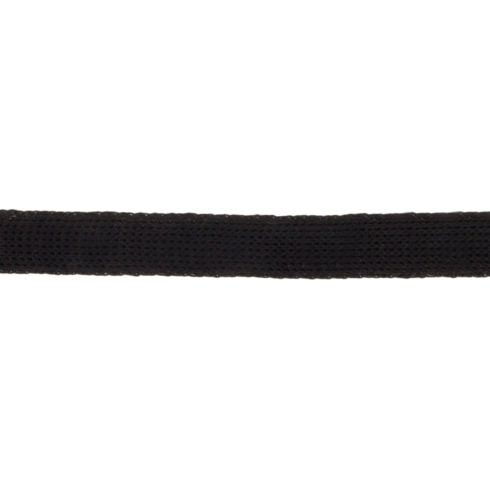 Black Cotton Knit Trim Tape - 0.375" Detail