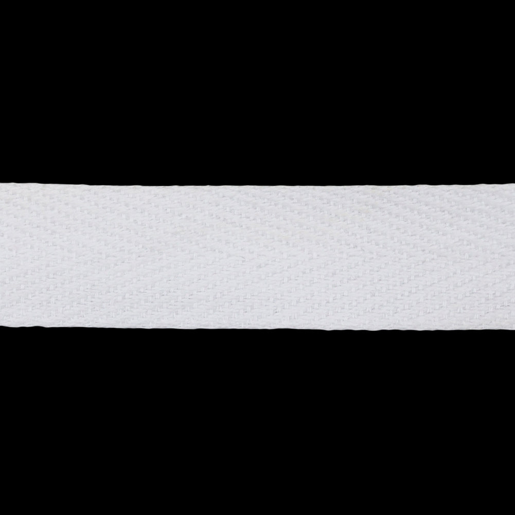 White Cotton Twill Tape - 0.875" Detail