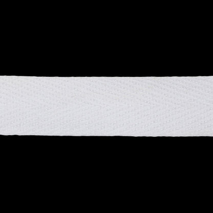 White Cotton Twill Tape - 0.875" Detail