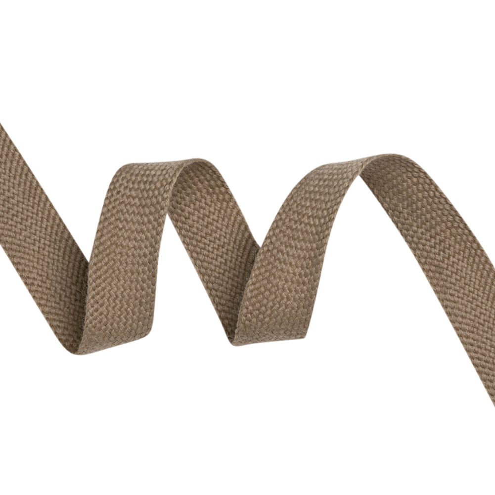 Coffee Wool Braided Tape - 0.75"