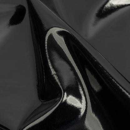 Black Stretch Faux Patent Leather
