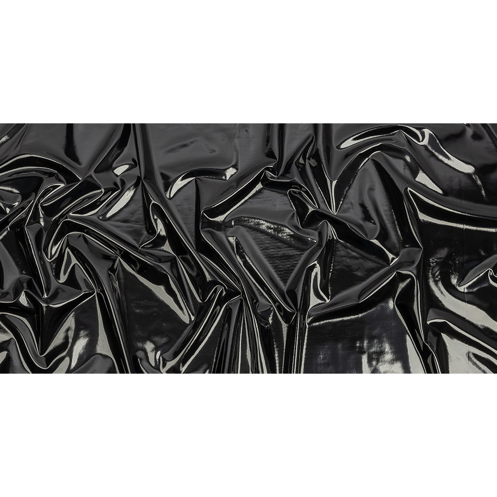 Black Stretch Faux Patent Leather - Full