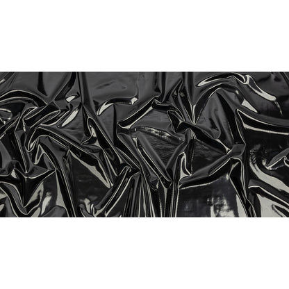 Black Stretch Faux Patent Leather