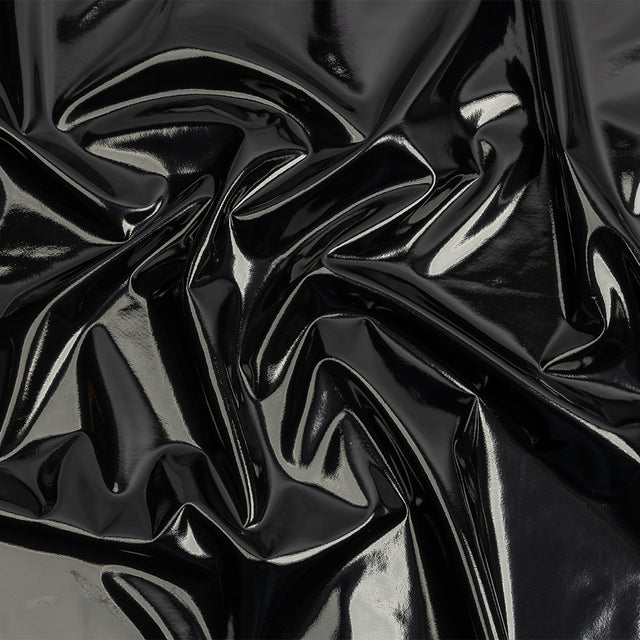 Black Stretch Faux Patent Leather