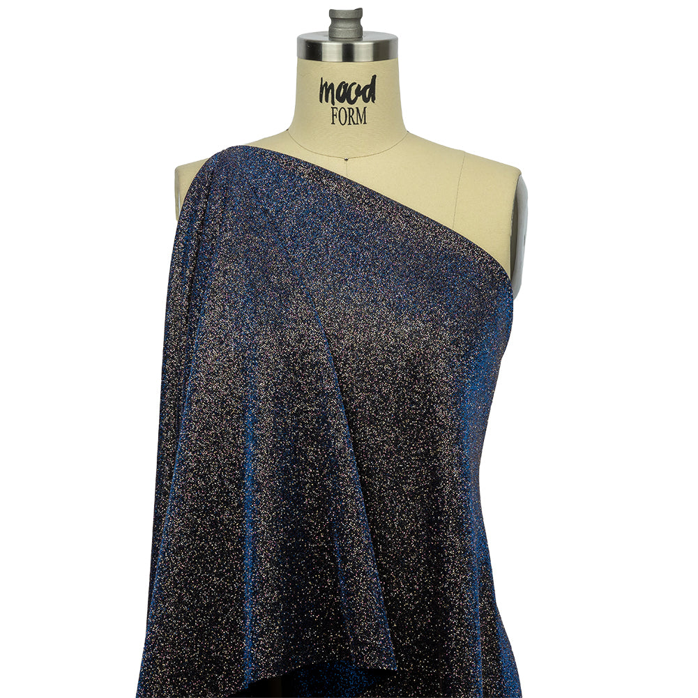 Nylon Knit with All-Over Glitter - Electric Blue - Sun Streams Collection - Drape