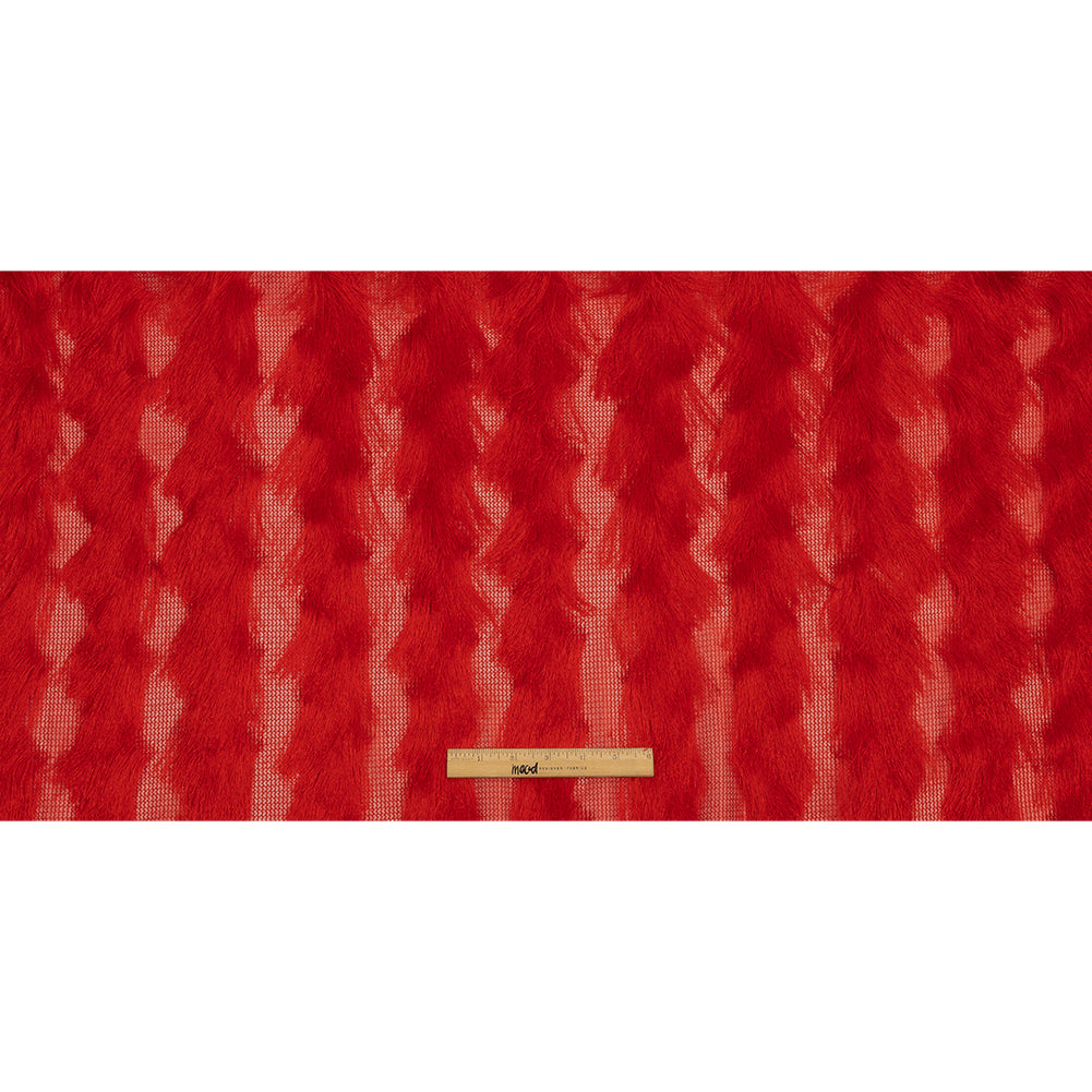 Tango Red Zig Zag Fringe Mesh - Full