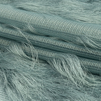 Dusty Green Zig Zag Fringe Mesh