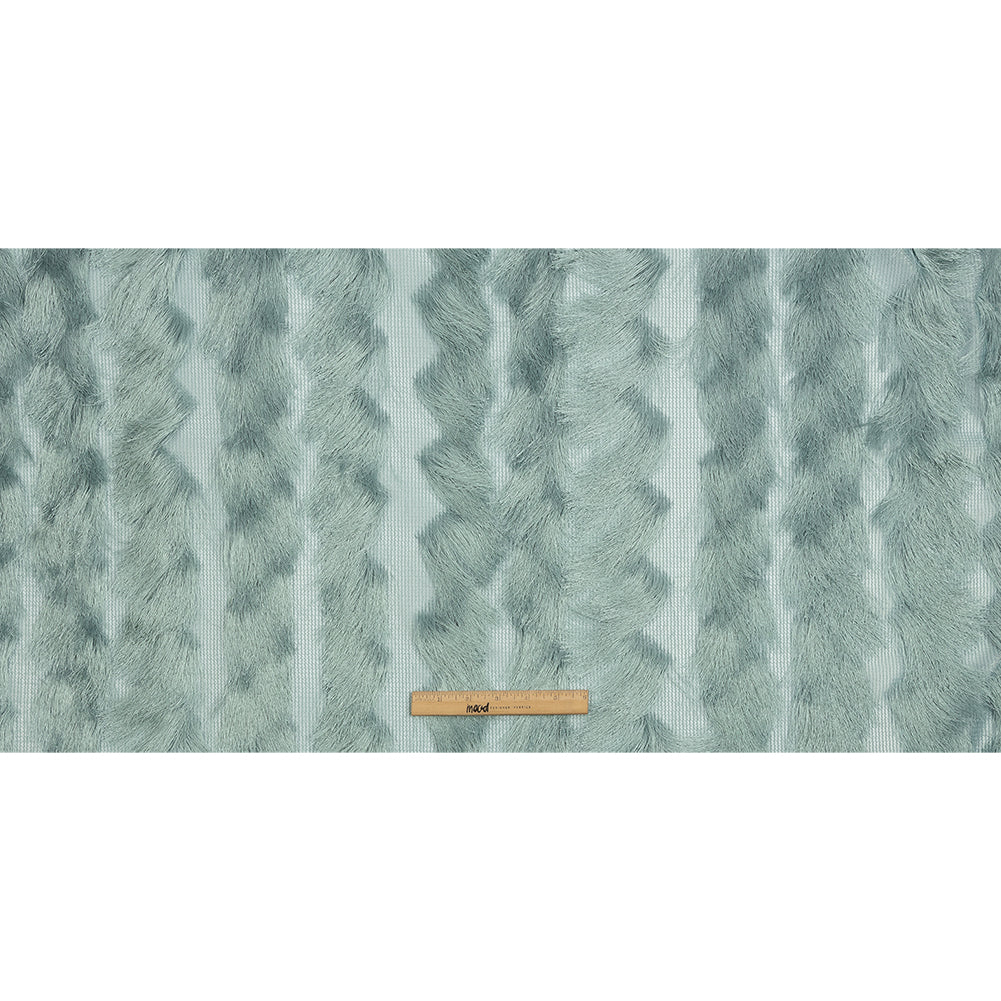 Dusty Green Zig Zag Fringe Mesh - Full