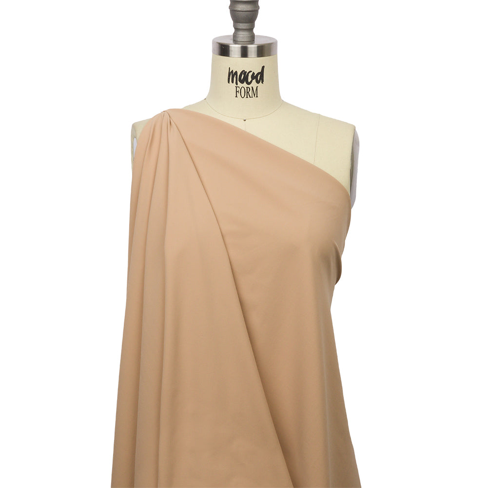 Beige Stretch Nylon Knit Drape