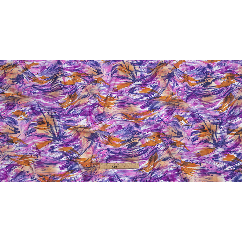 Pink, Purple and Orange Wild Brushstrokes Stretch Nylon Tricot Full
