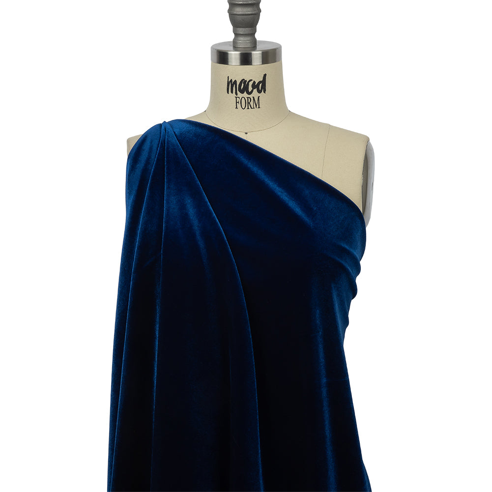 Stretch Polyester Velour - Royal Blue Drape
