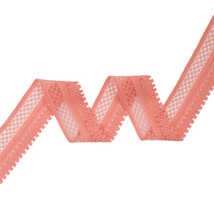Coral Latticework and Scallops Stretch Lace Trim - 1"
