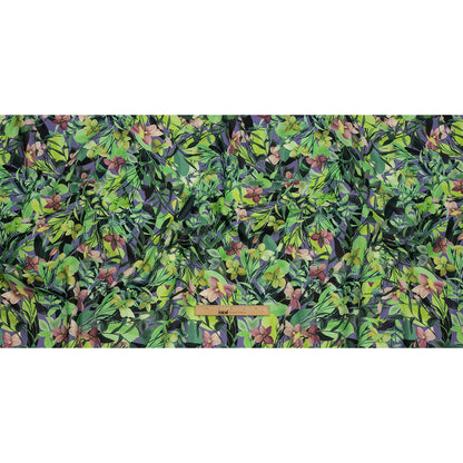 Mood Exclusive Green Fluorescent Fronds Textured Polyester Woven