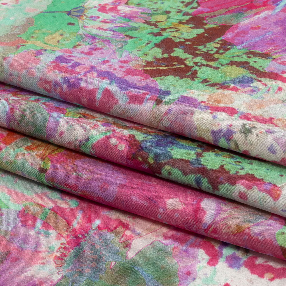 Mood Exclusive Pink Botanical Trip Cotton Poplin - Folded