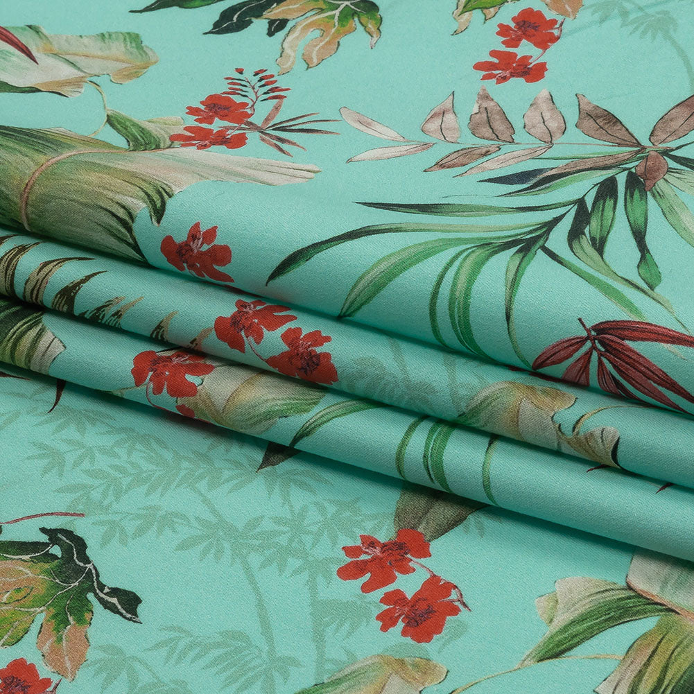 Mood Exclusive Tropical Tumbling Stretch Cotton Twill Folded