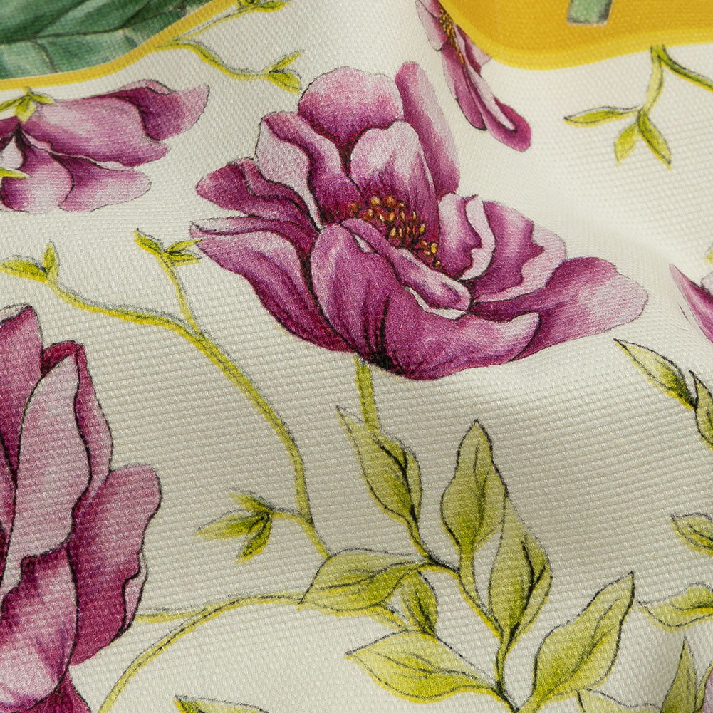 Stretch Cotton Canvas Print - Multicolor Floral Patchwork - Mood Exclusive Midsummer Festive - Detail