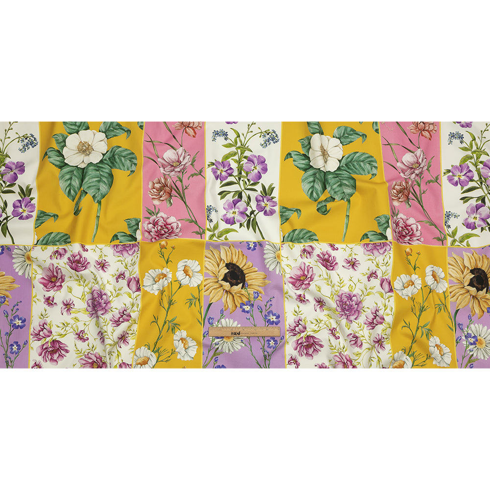 Stretch Cotton Canvas Print - Multicolor Floral Patchwork - Mood Exclusive Midsummer Festive - Full