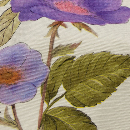 Stretch Cotton Canvas Print - White, Peach and Lavender Floral - Mood Exclusive English Gardens Detail