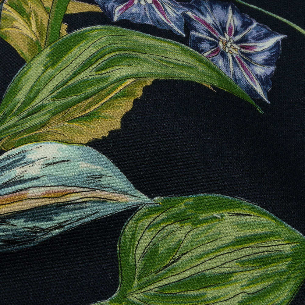 Stretch Cotton Canvas Print - Navy, Red, Yellow and Blue Floral - Mood Exclusive Lucid Dream - Detail