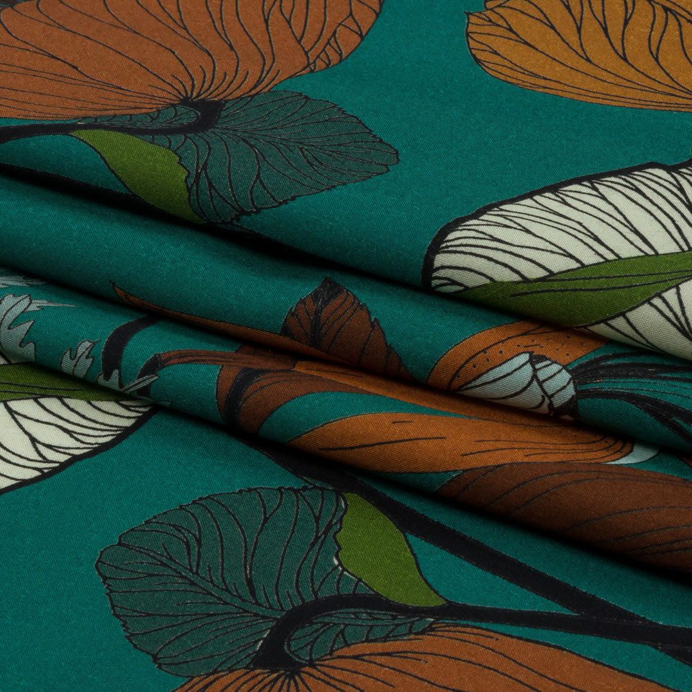 Mood Exclusive Jade How Gardens Grow Viscose Woven - Folded