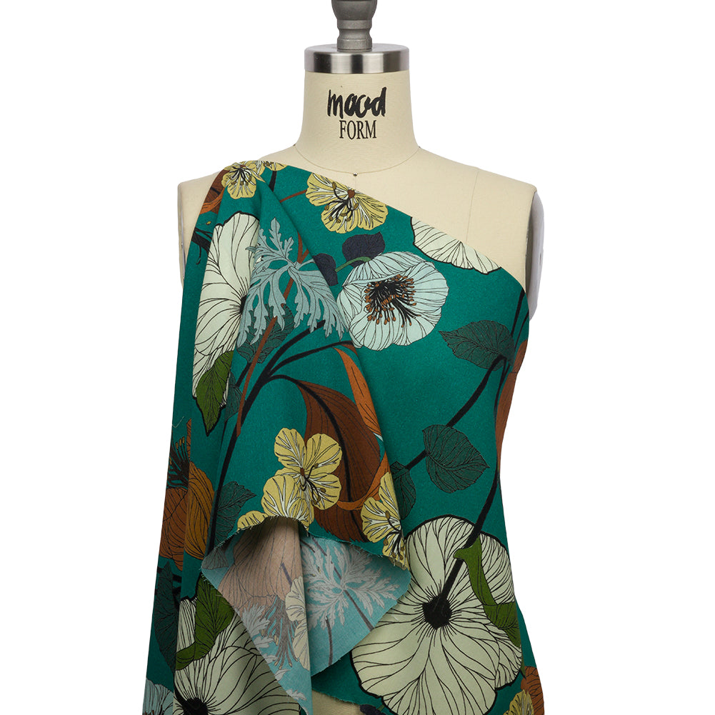 Mood Exclusive Jade How Gardens Grow Viscose Woven - Drape