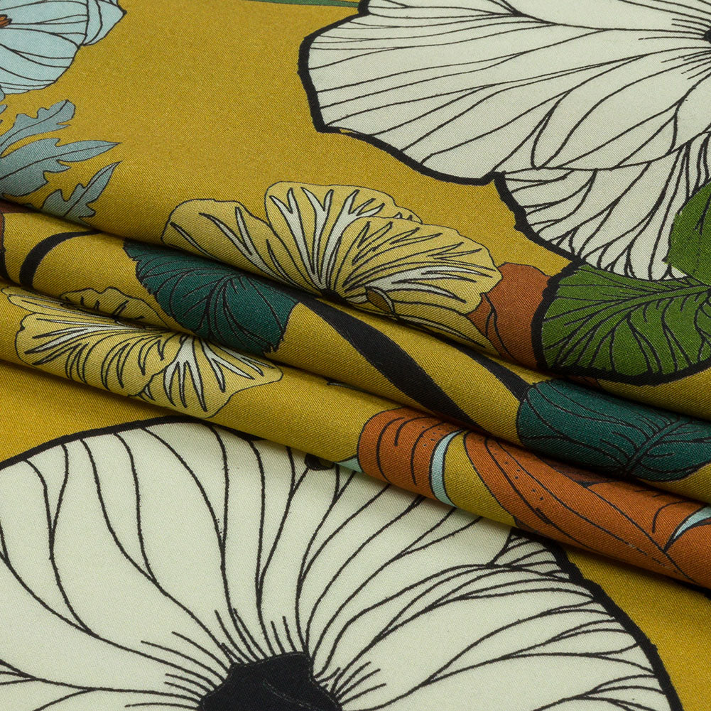 Mood Exclusive Yellow How Gardens Grow Viscose Woven - Folded