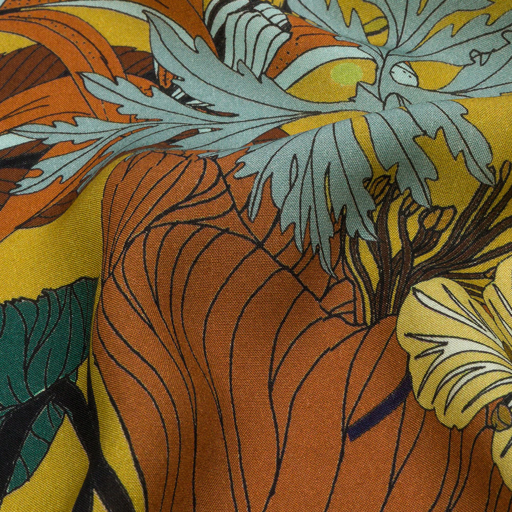 Mood Exclusive Yellow How Gardens Grow Viscose Woven - Detail