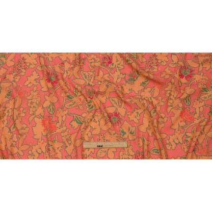 Mood Exclusive Coral Tree Line Trove Metallic Dotted Crinkled Viscose Crepe Drape
