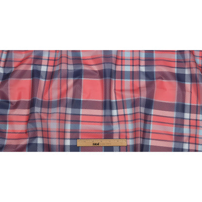 Red, Black and Baby Blue Plaid Lightweight Translucent Vinyl