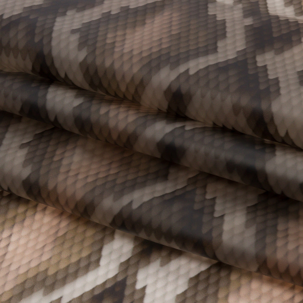 Brown and Beige Snakeskin Diamonds Lightweight Translucent Vinyl - Folded