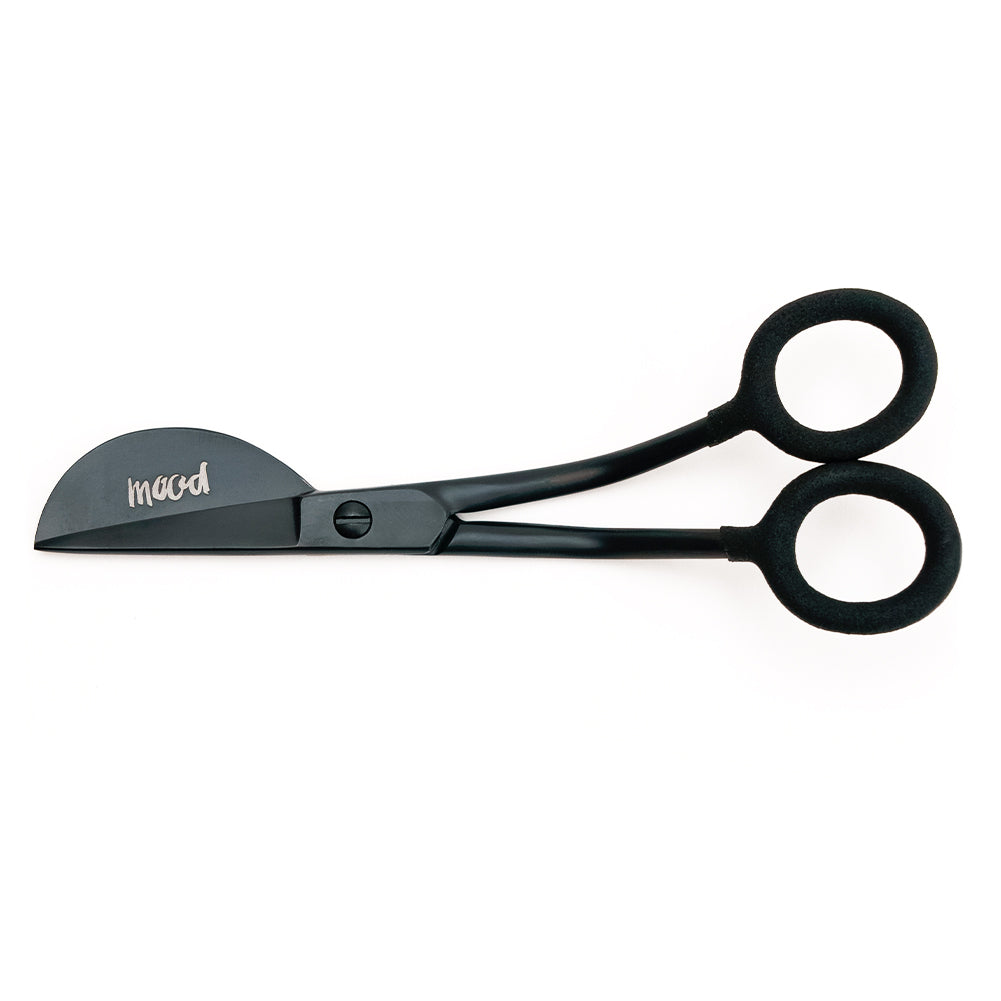Mood Matte Black Duckbill Applique Scissors with Matte Rubber Grips - 6"