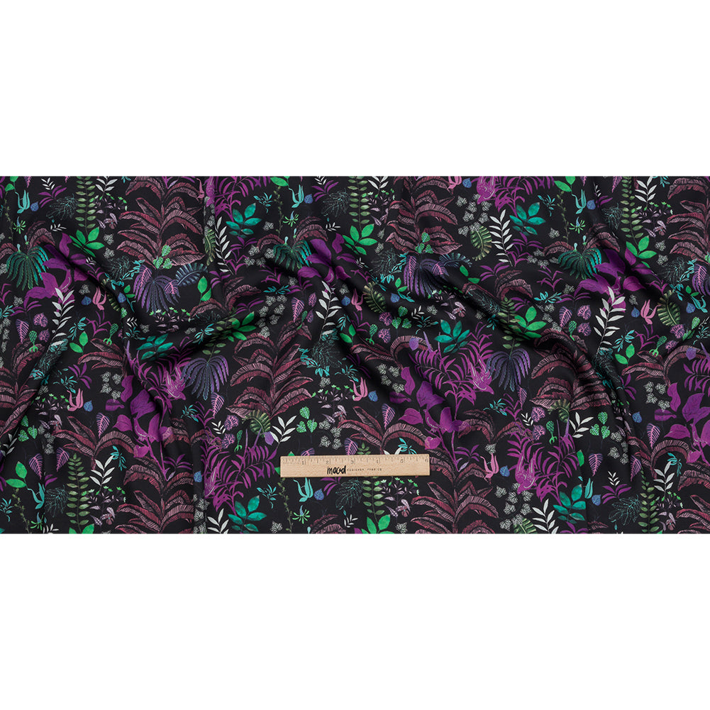 Polyester Twill Print - Black Floral - Mood Exclusive Fairy Forest - Full