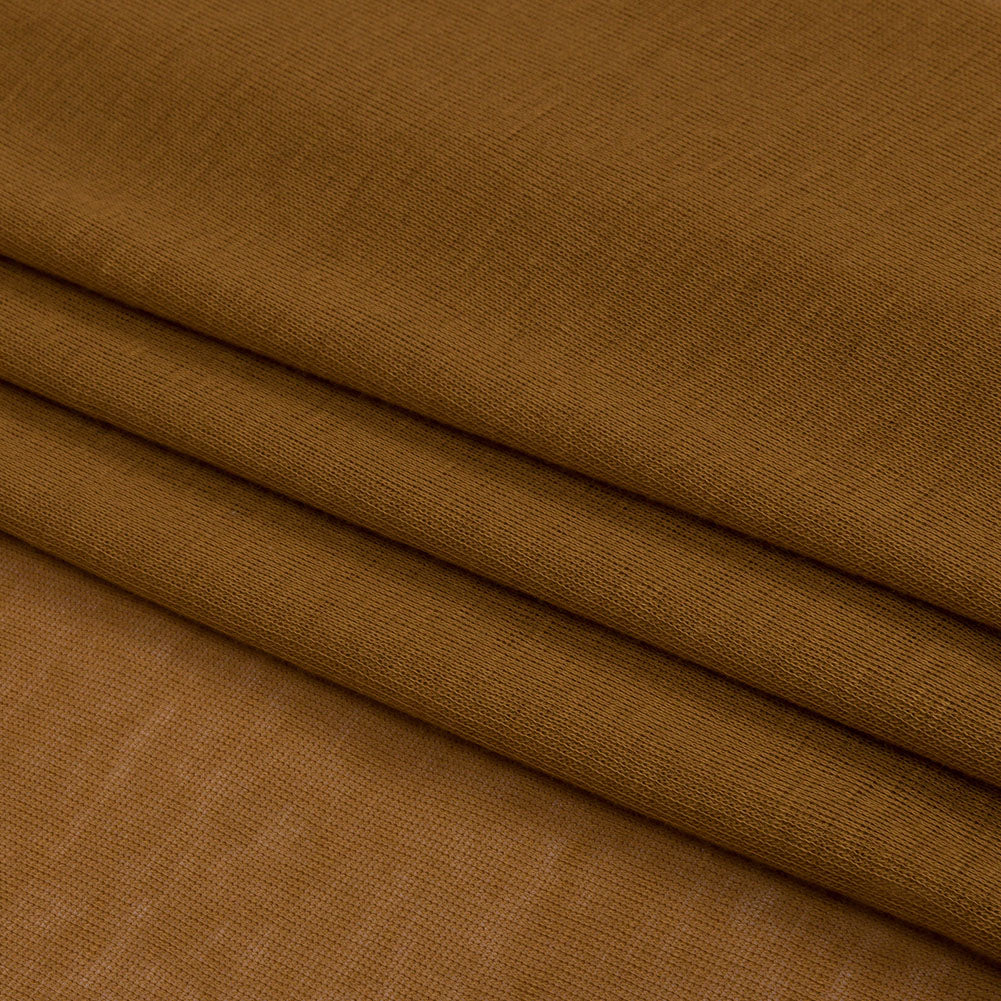 Famous Designer Mustard Lightweight Cotton Interlock Knit Folded